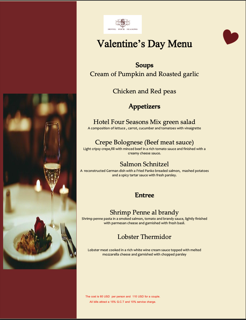 Christmas Buffet Menu 1