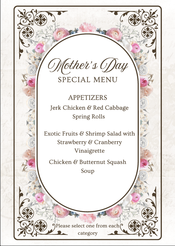 Christmas Buffet Menu 1